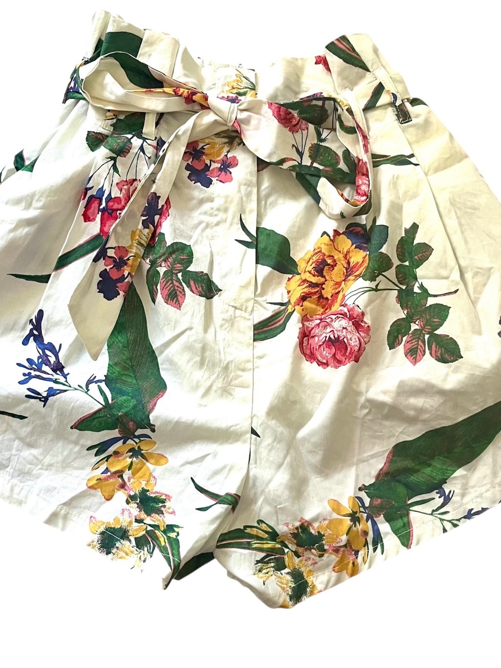 Flying Tomato Floral Print Cotton Shorts L Boho Casual Summer